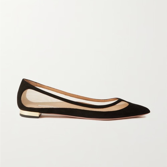 Aquazzura Amal suede flats mesh 40.5 - Picture 1 of 6